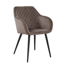 Стілець Арно з підлокітниками коричнева тканина