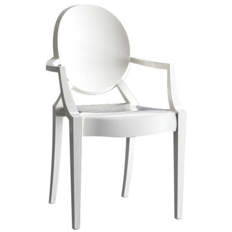 Стілець з підлокітниками білий Доріс