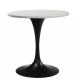 Стіл круглий білий Ø80 см на чорній металевій опорі Кармен R
