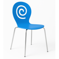 Стілець Лев дерев'яний блакитний