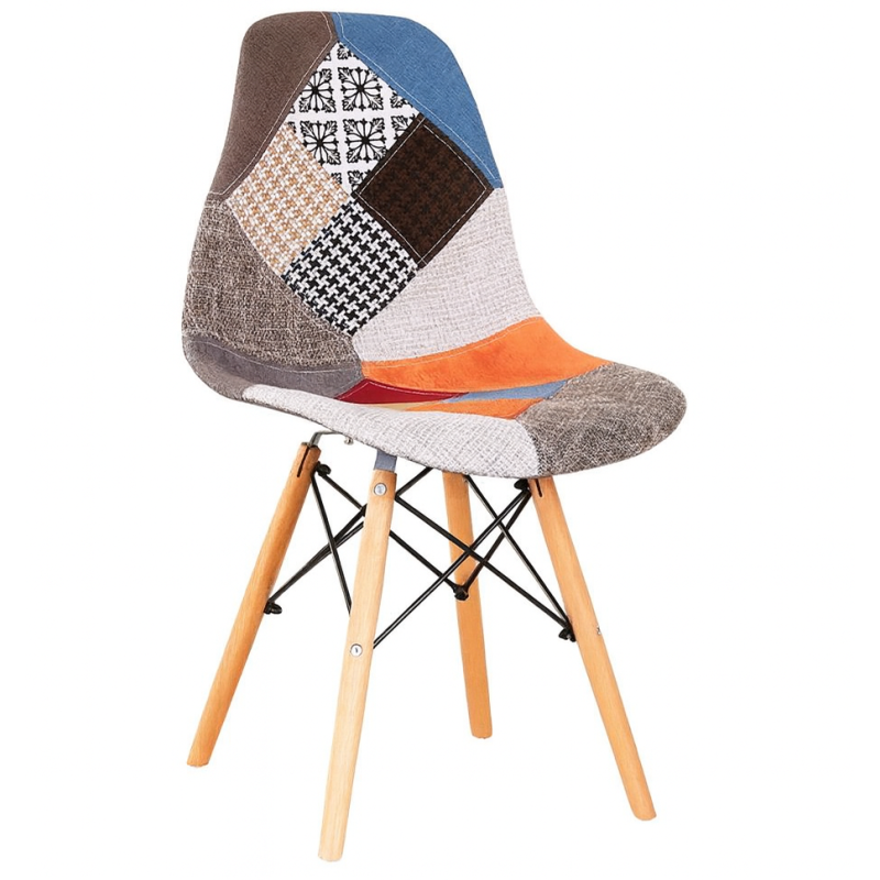 Стілець Тауер Вуд Р м'який тканина печворк ніжки бук