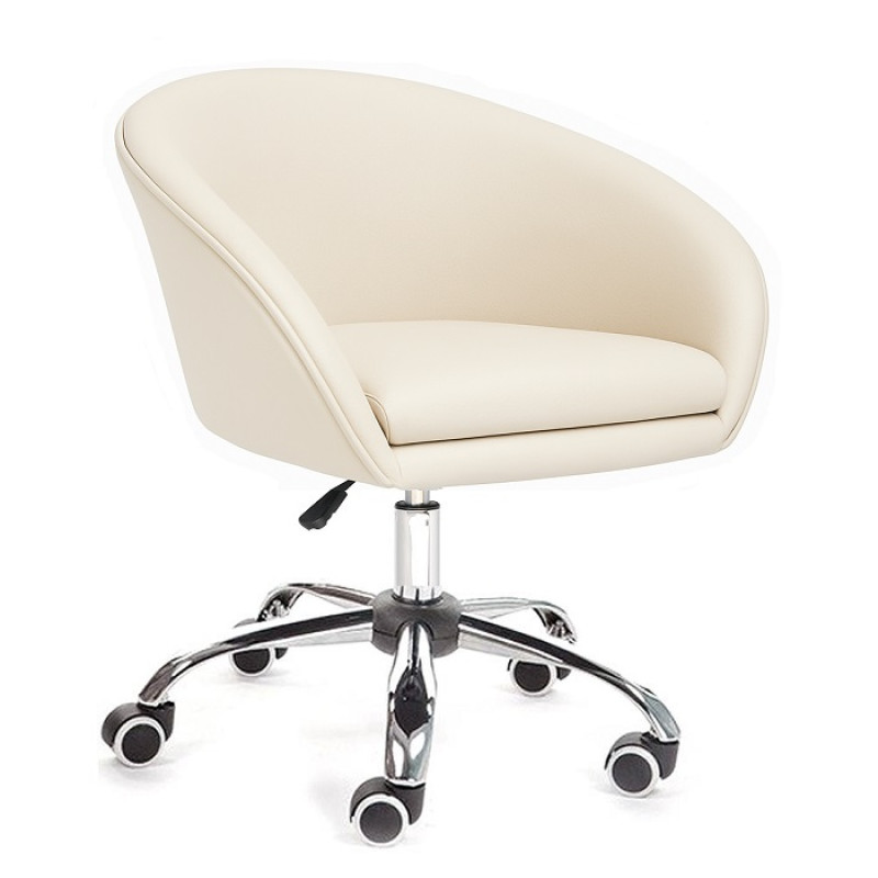 Крісло Мурат К з екошкіри з регулюванням по висоті, м'яке бежеве Мурат К