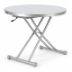 Стіл Тіно обідній трансформер круглий 90 см розкладний, регульований по висоті, біле скло
