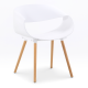 Пластиковий стілець з дерев'яними ніжками білий Берта