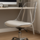 Прозоре офісне крісло з білим сидінням Астер