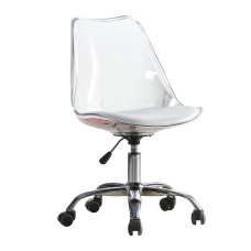 Офісне крісло Астер прозоре з білим сидінням