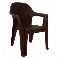 Стілець Міла з підлокітниками ротанг коричневий