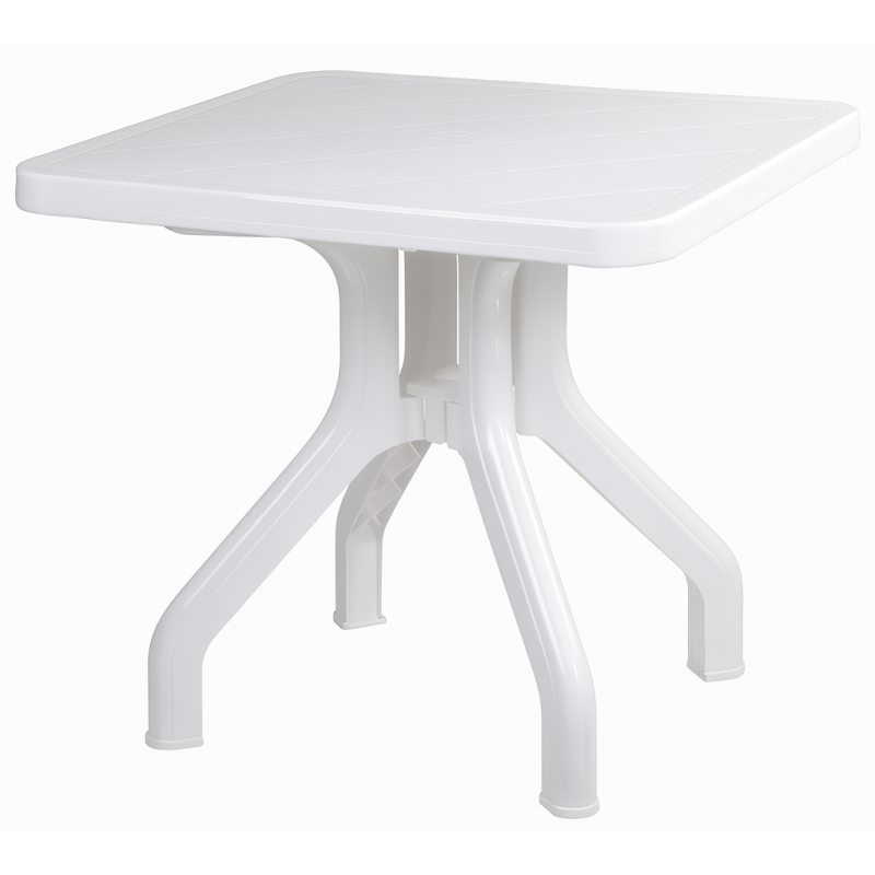 Стіл Прима пластиковий розкладний квадрат білий 80х80 см