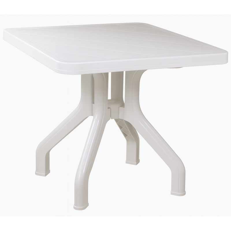 Стіл Прима пластиковий розкладний квадрат білий 80х80 см