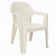 Стілець Міла з підлокітниками ротанг білий