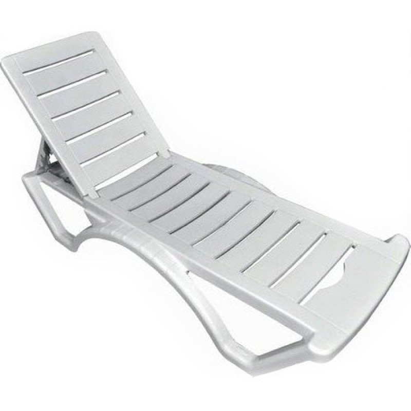 Шезлонг пластиковий білий Сансет