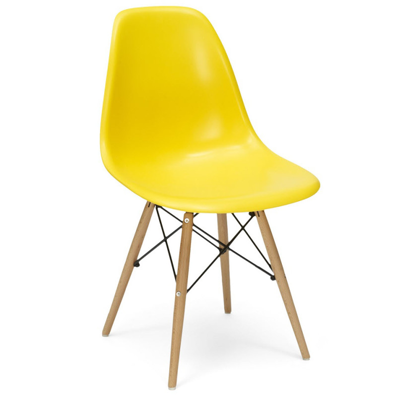 Стілець пластиковий жовтий Тауер Вуд