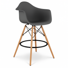Стілець Тауер Вуд Eames барний високий темно-сірий