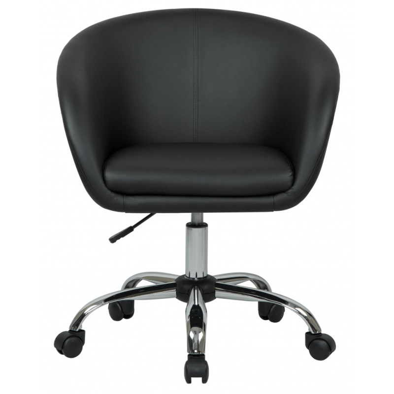 Крісло Мурат К з екошкіри з регулюванням по висоті м'яке чорне Мурат К