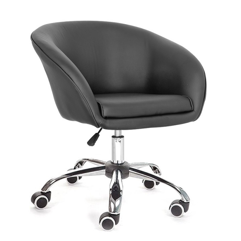 Крісло Мурат К з екошкіри з регулюванням по висоті м'яке чорне Мурат К