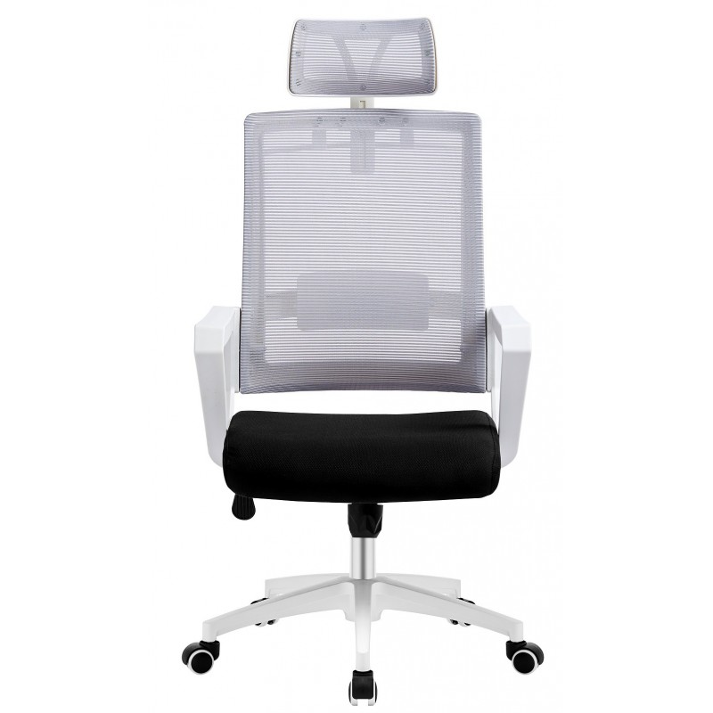 Сучасне офісне крісло з ергономічною сіткою та білим каркасом Остин