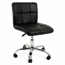 Крісло Артур F на колесах чорна екошкіра