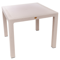 Стіл Олаф пластиковий ротанг 90*90 бежевий