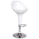 Барний стілець високий з пластиковим сидінням і хромованою основою білий Джоллі