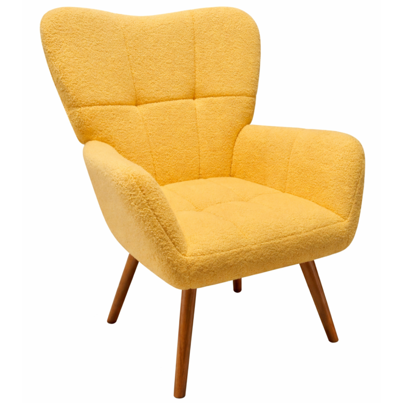 М'яке крісло тканина букле тедді жовта Флор