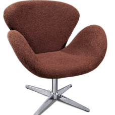 Крісло Сван коричнева тканина букле тедді