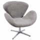 Крісло Сван у тканині букле з регулюванням висоти сіре