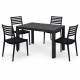 Комплект меблів 4 стільці Зара + садовий пластиковий стіл Лорі чорний