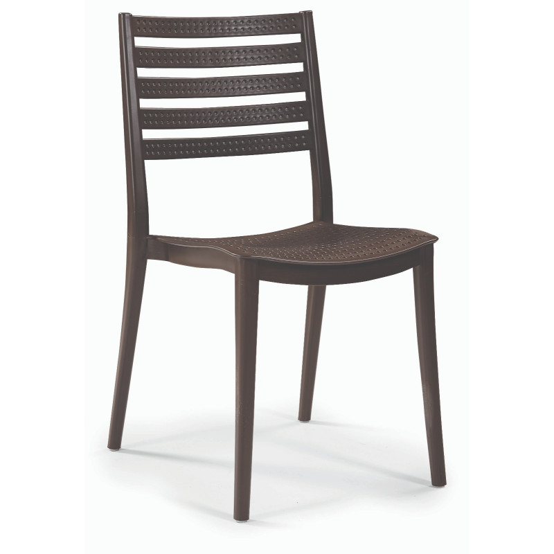 Комплект меблів 4 стільці Зара + садовий пластиковий стіл Лорі коричневий