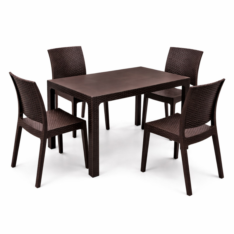 Комплект меблів 4 стільці Адам + садовий пластиковий стіл Лорі