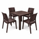 Комплект меблів 4 стільці Адам + пластиковий стіл Олаф коричневий