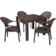 Комплект меблів 4 стільці Софія + квадратний стіл Олаф коричневий