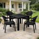 Комплект меблів 4 стільці Софія + садовий стіл Олаф чорний
