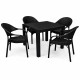 Комплект меблів 4 стільці Софія + садовий стіл Олаф чорний