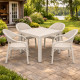 Комплект меблів 4 стільці Софія + садовий стіл Олаф білий