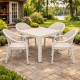Комплект меблів 4 стільці Софія + пластиковий садовий стіл Олаф капучино