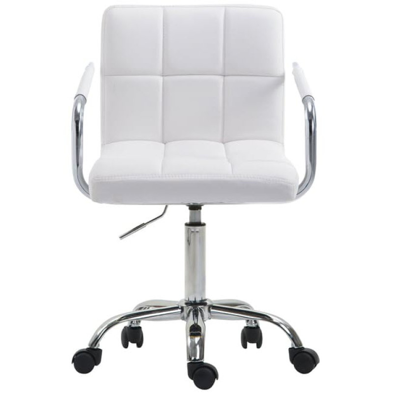 Крісло на колесах офісне біле Артур К