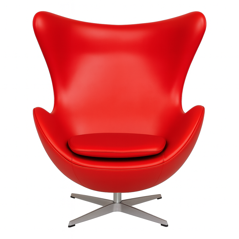 Дизайнерське крісло червона екошкіра Егг