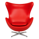 Дизайнерське крісло червона екошкіра Егг
