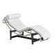 Шезлонг Лекор нержавіюча сталь, білий шкірозамінник