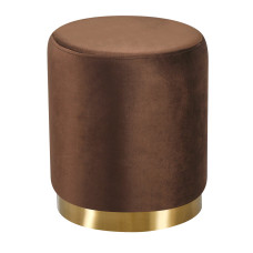 Пуф Голд м'який коричнева тканина