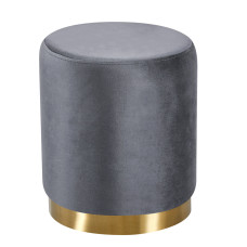 Пуф Голд м'який сіра тканина