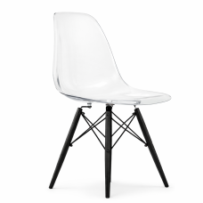 Стілець Тауер Вуд А прозорий чорні ніжки