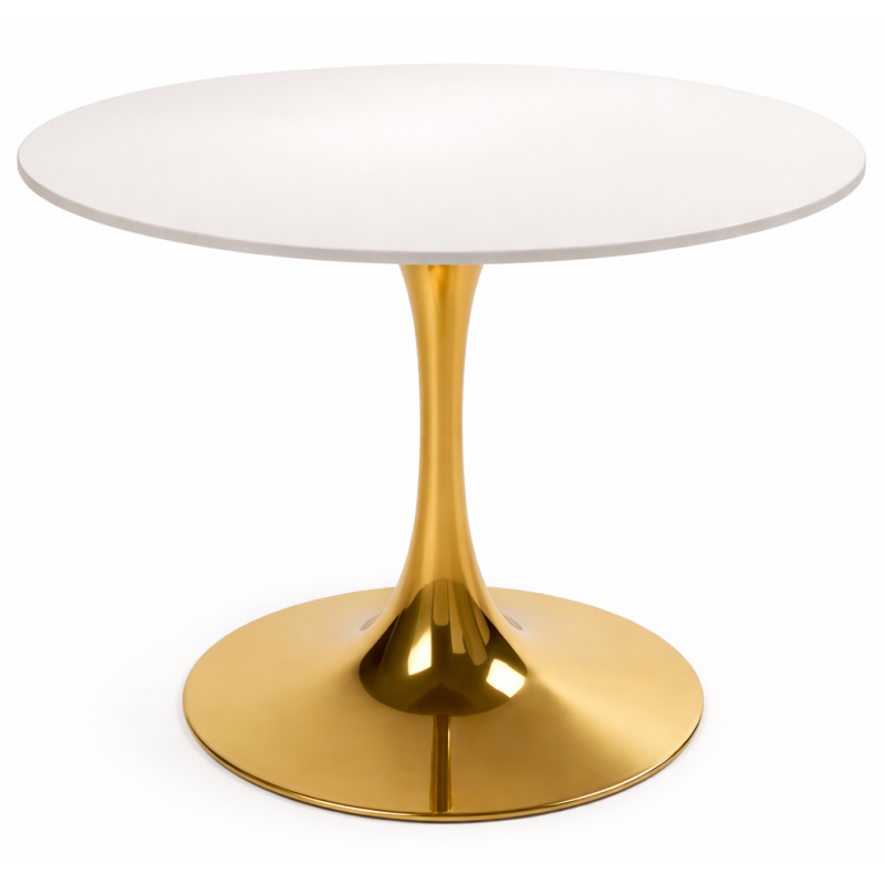 Стіл обідній круглий дерев'яний білий Кармен RG