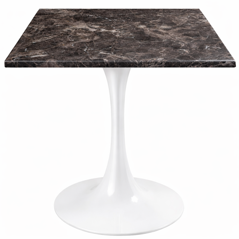 Стіл Тюльпан WWH квадратний 70*70 см верзаліт чорний мармур