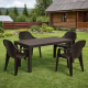 Комплект меблів 4 стільці Міла + пластиковий стіл Лорі коричневий