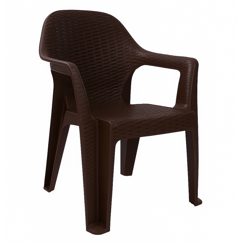 Комплект меблів 4 стільці Міла + пластиковий стіл Лорі коричневий