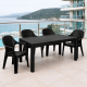 Комплект меблів 4 стільці Міла + пластиковий стіл Лорі чорний