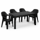 Комплект меблів 4 стільці Міла + пластиковий стіл Лорі чорний