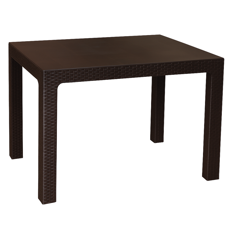 Комплект меблів 4 стільці Мілан + садовий пластиковий стіл Лорі коричневий